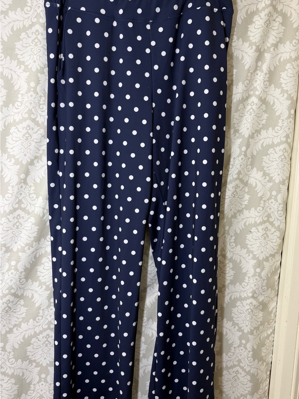 Lands’ End Wide Leg Polka Dot Pant L New without Tags